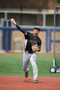 Carter Aldrete during the Under Armour All-American Game practice on August 14, 2015 at Les Miller Field in Chicago, Illinois. (Mike Janes/Four Seam Images)