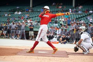 Adell hit his own photo on the scoreboard during the HR Derby last year