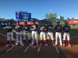 2017 Home Run Derby participants line up before Derby begins.